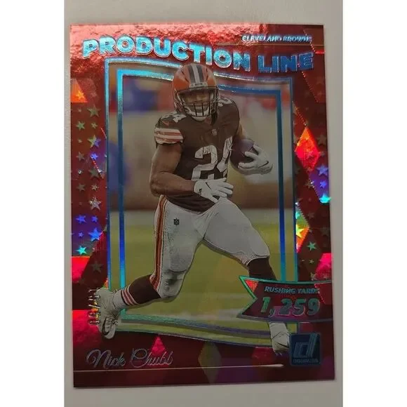 2022 Panini Donruss - Production Line Nick Chubb #PRD-7 Cubic 19/50