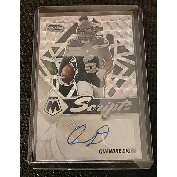 2022 Panini Mosaic Scripts Quandre Diggs #S-QD Prizm Autographed Card