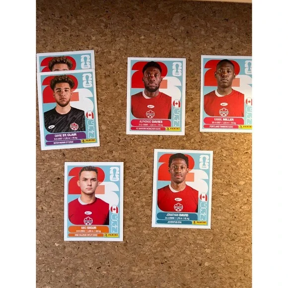Panini FIFA World Cup 2026 Canada Stickers Alphonso Davies Jonathan David Lot 5