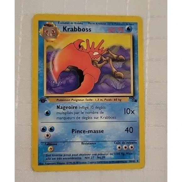 Krabboss 38/62 Pokemon‎ French 1st Edition Vintage