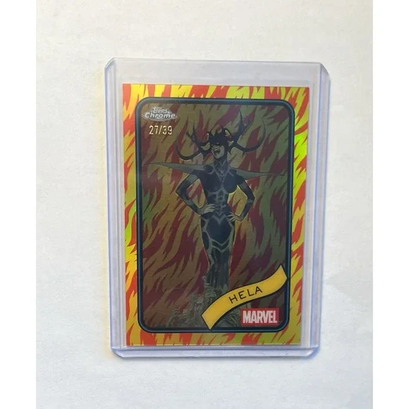 2025 Topps Chrome Marvel Hela Human Torch Red‎ Lava Refractor /39