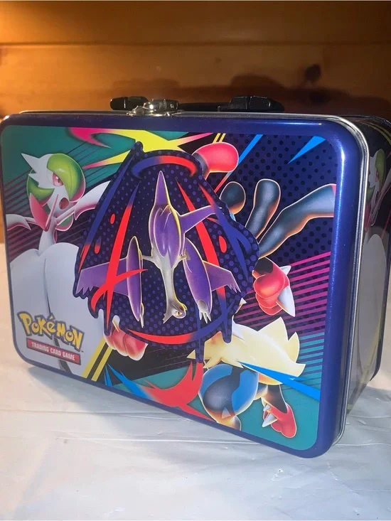 Pokemon Tin Lunchbox - Blue, Purple, Red, Yellow, Green
