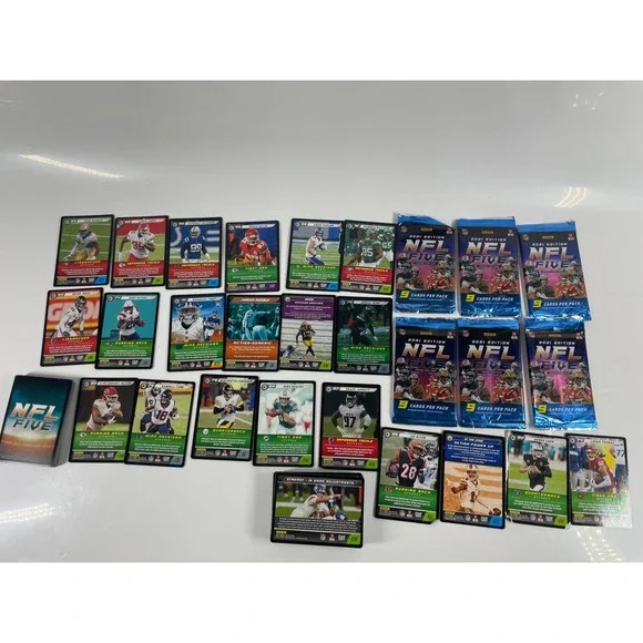 Panini NFL Five 2021 TCG Card Lot 100+ Cards 6 Sealed Packs Mixon Carr Kelce