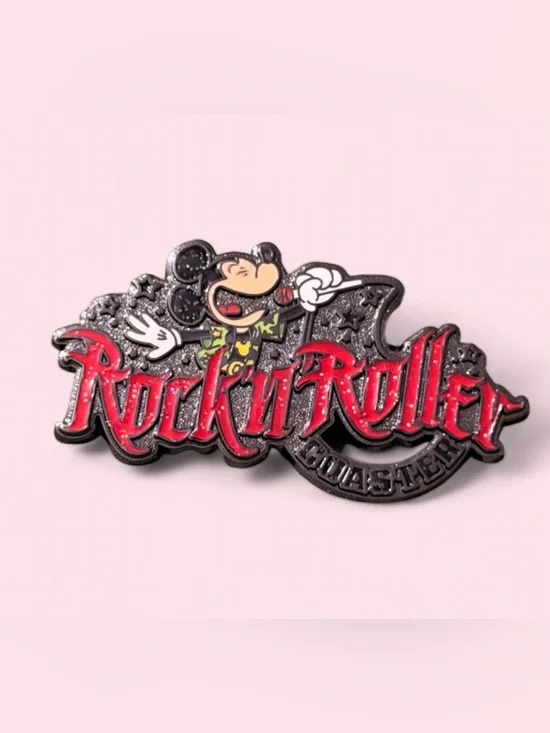 Disney Red, Black and White Rock 'n' Roller Coaster Enamel Pin