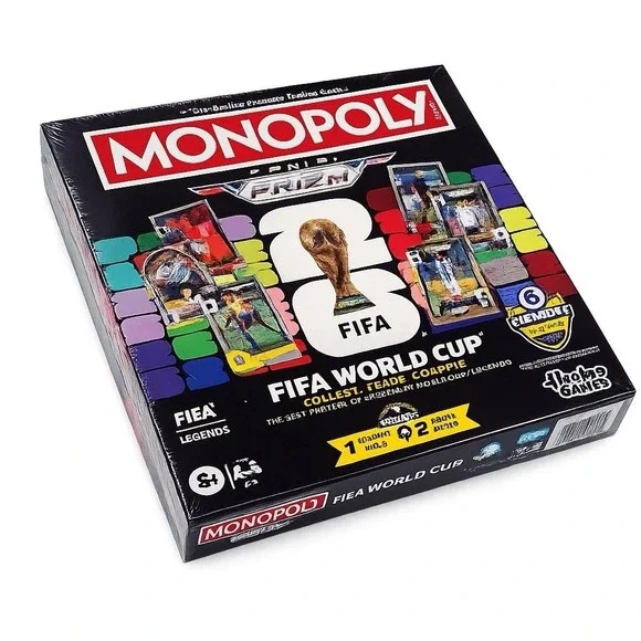 2026 Monopoly Panini Prizm FIFA World Cup Soccer Board Game 2 Sealed Packs Cards
