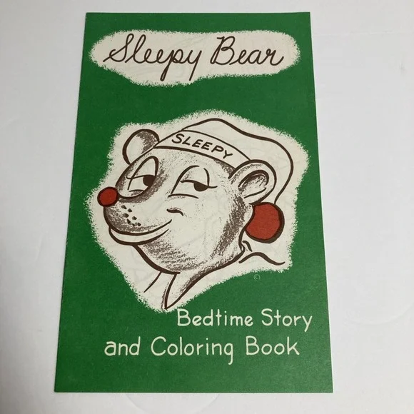 Vintage Travelodge Motel Hotel Sleepy Bear Bedtime Story Coloring Book Rare