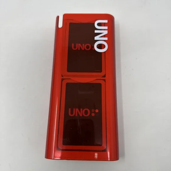UNO‎ Mod Red Case Card Game with Plastic Slide Case Mattel 2009 W/Instructions