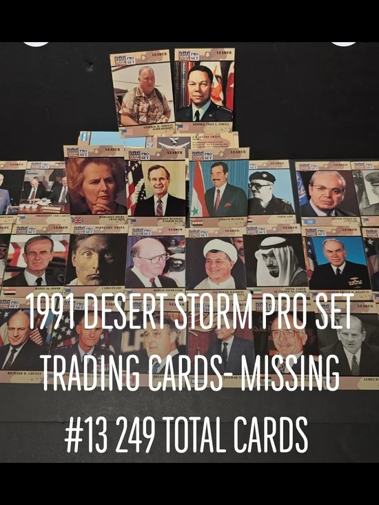 Vintage 1991 Pro Set Desert Storm Trading Cards Base Set 249 Missing #13
