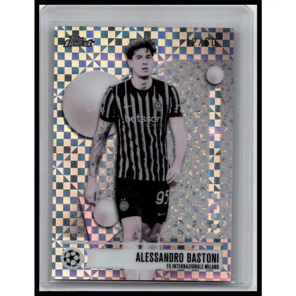 2025-26 Finest UEFA Alessandro Bastoni #89 Inter Milan Pearl Checkerboard /60