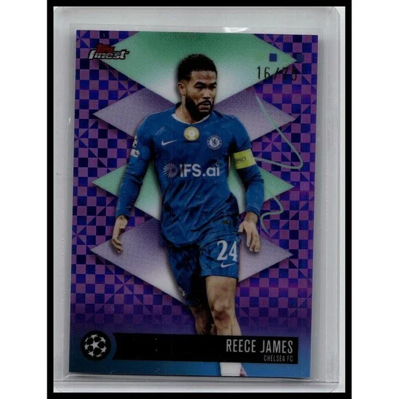 2025-26 Finest UEFA Reece James #418 Chelsea FC Purple Checkerboard /75