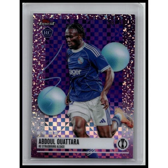 2025-26 Finest UEFA Abdoul Ouattara #381 RC Strasbourg Purple Checkerboard /99