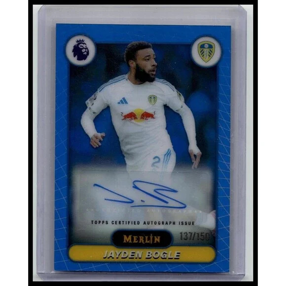 2025-26 Merlin Premier League Jayden Bogle #MV-JY Leeds United Blue /150