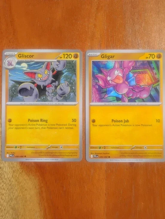 Mint 2025 Gliscor & Gligar Mega Evolutions Phantasmal Flames Pokemon Cards