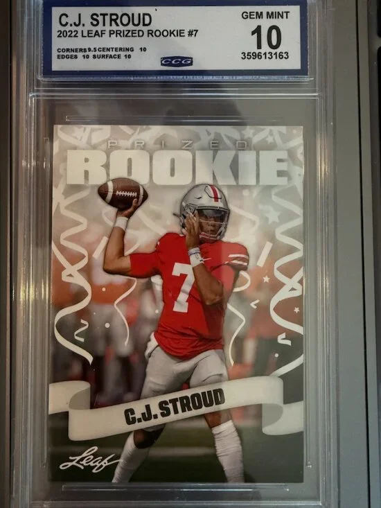 C.J. Stroud 7 | 2022 Leaf Prized Rookie | CCG 10