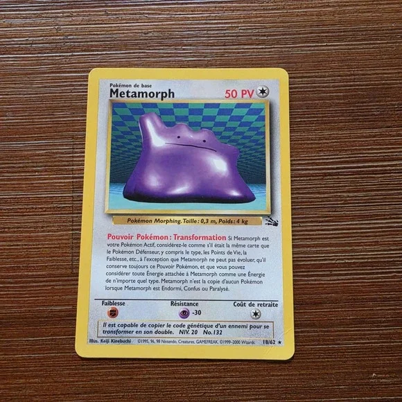 Pokémon Metamorph Ditto (French)- 1st Edition Rare Fossil Set ENN Cards