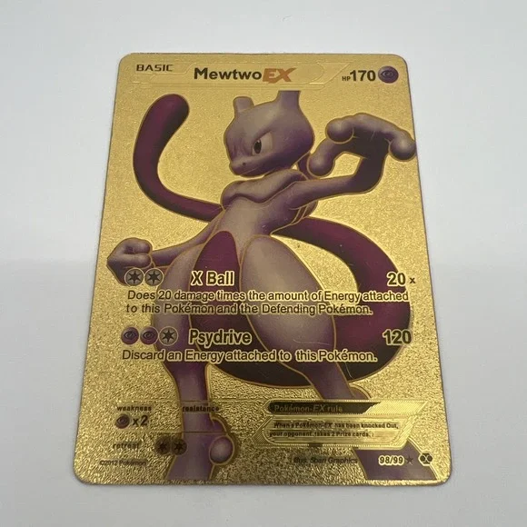 Mewtwo EX - Gold Foil Display Card - Fan Art Custom 170HP