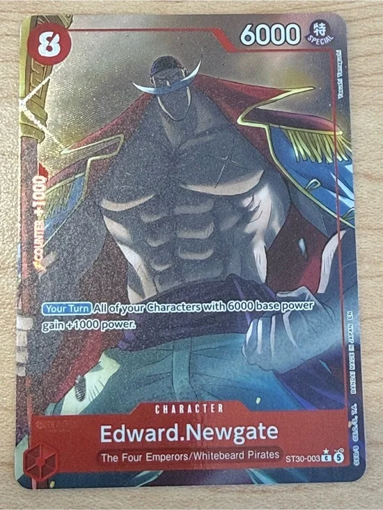 Onepiece Edward Newgate Trading Card - Red, Blue, Black