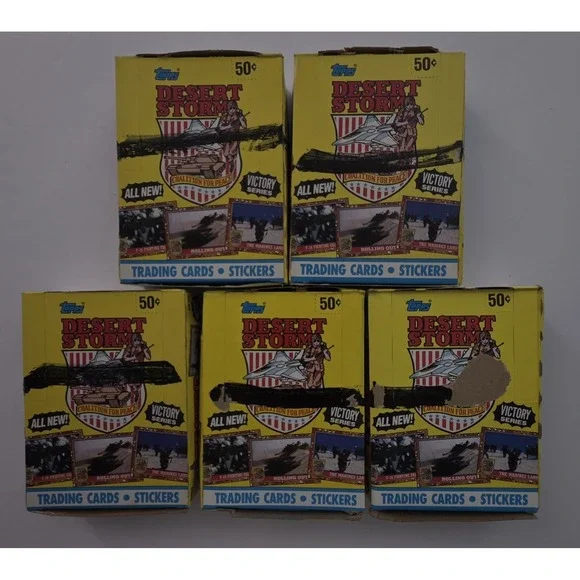 1991 Topps Desert Storm Trading Cards Box Lot of 5 Never Opened Boxes Wax Packs