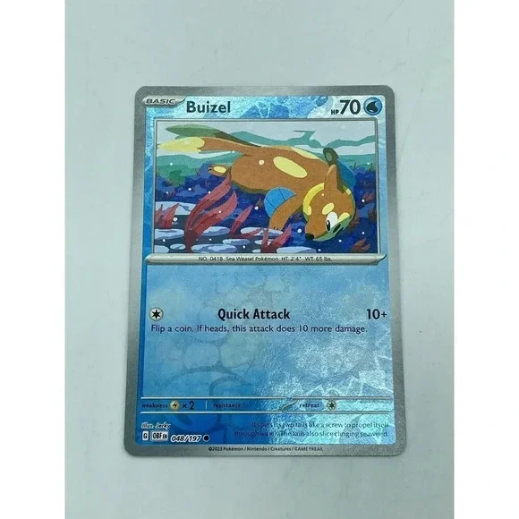 Buizel 048/197 Sv03: Obsidian Flames Pokemon TCG Reverse Holo Mint Unplayed‎