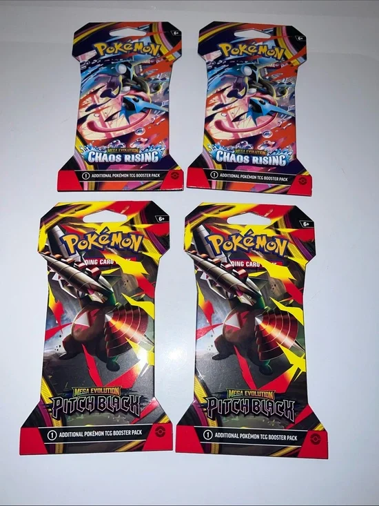 NWT 4pc Chaos Rising & Pitch Black Pokemon TCG Booster Packs