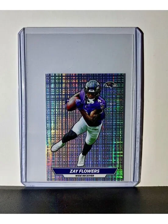 Zay Flowers 2024 Panini NFL Sticker #116 Foil Baltimore Ravens