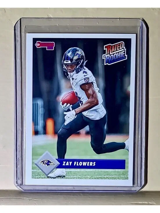 Zay Flowers 2023 Panini NFL Rated Rookie Retro #22 Card Baltimore Ravens 1/629