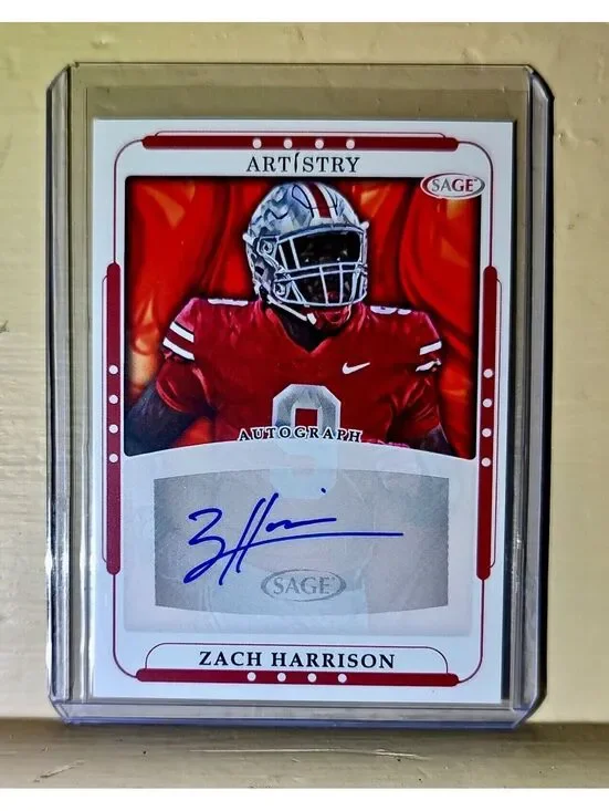 Zach Harrison 2023 SAGE NFL Artistry Football #ART-ZH Autographed Card