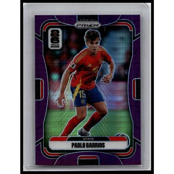 2026 Panini Prizm FIFA World Cup Pablo Barrios #67 Spain Purple Hyper Prizm /299