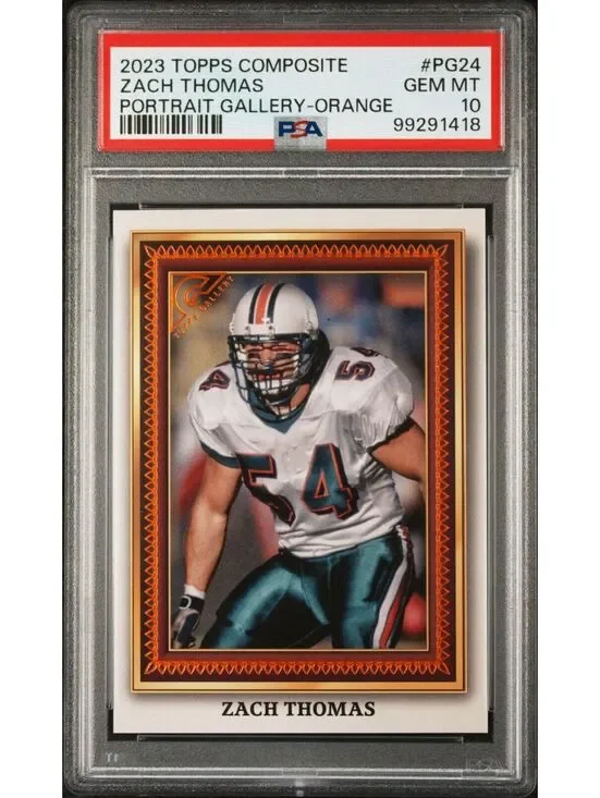 Zach Thomas 2023 Topps Portrait Gallery NFL #PG-24 Orange 11/25 Card PSA 10 Gem