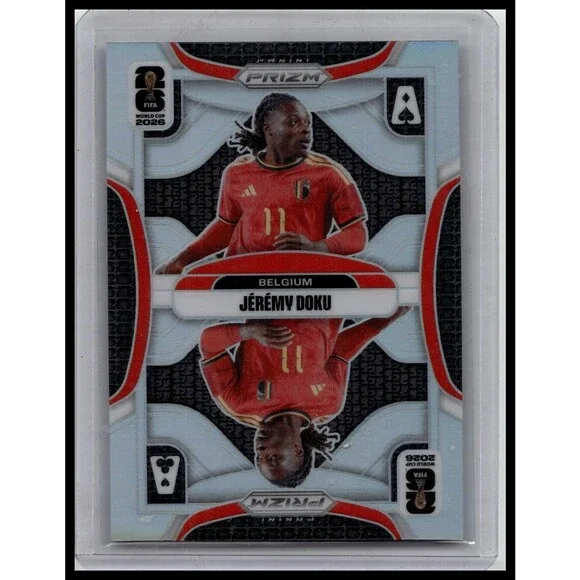 2026 Panini Prizm FIFA World Cup Jeremy Doku #13 Belgium Aces Silver Prizm