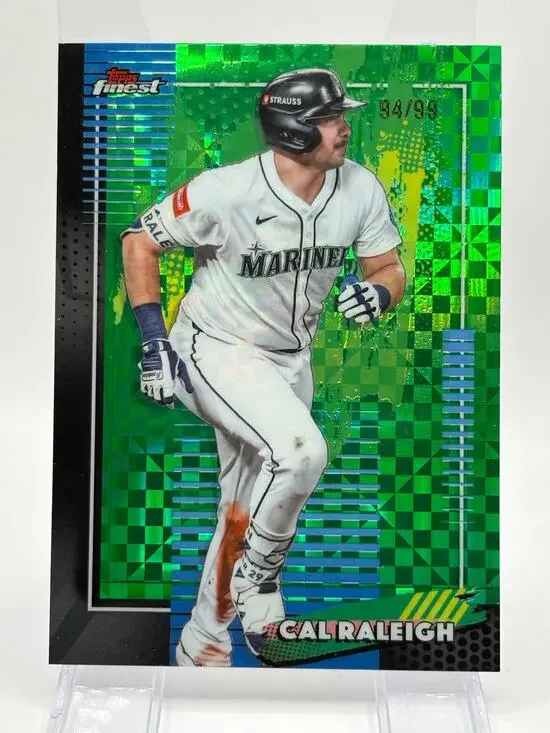 2026 Topps Finest Cal Raleigh Green X-Fractor Refractor 94/99 SP Mariners