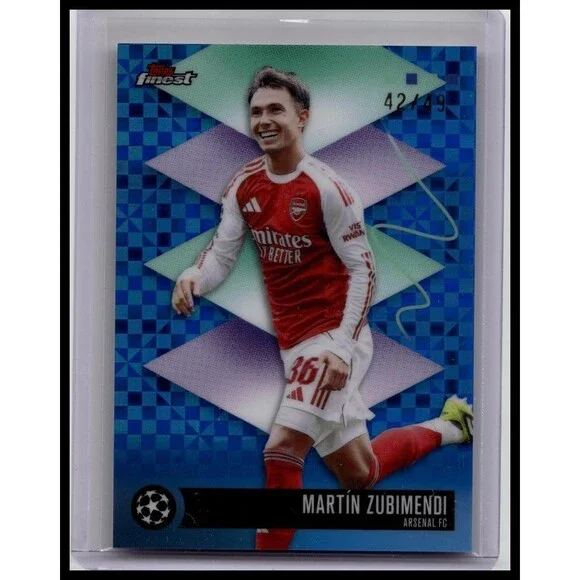 2026 Topps Finest# 443 Martín Zubimendi, Arsenal FC Blue Checkerboard/49