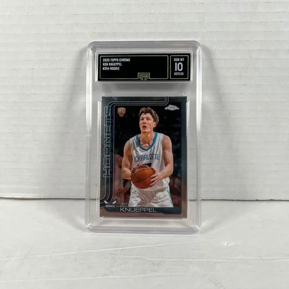 2025 Topps Chrome Kon Knueppel #254 Rookie Card GMA 10 GEM MT Charlotte Hornets