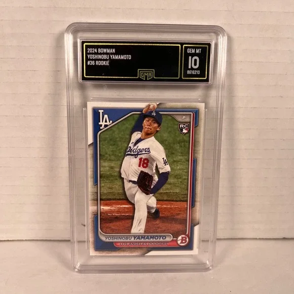 2024 Bowman Yoshinobu Yamamoto #36 Rookie Card Los Angeles Dodgers GMA 10 GEM MT