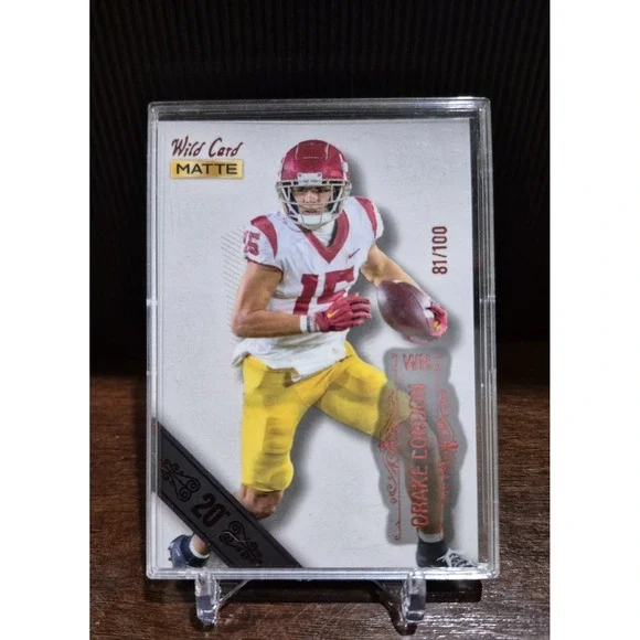 2022 Wild‎ Card Matte Drake London #MB-41  Black 20 Stripe Red /100 Falcons