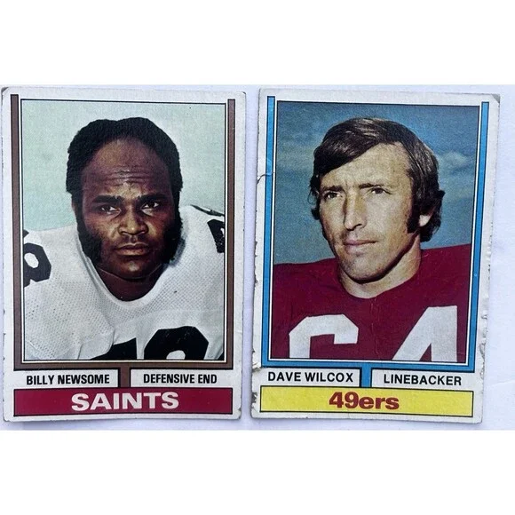 1974 Topps Football Dave Wilcox HOF Billy Newsome Vintage NFL Card Lot