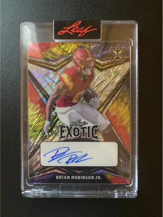 2022 Leaf Brian Robinson Jr. Exotic Rookie Auto #BA-BRJ 6/6 Washington Commander