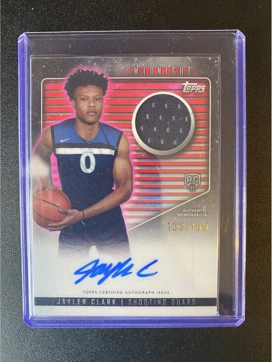 2024 Topps Midnight Autographs Jaylen Clark #RJA-JC /199 (AU, MEM, RC)