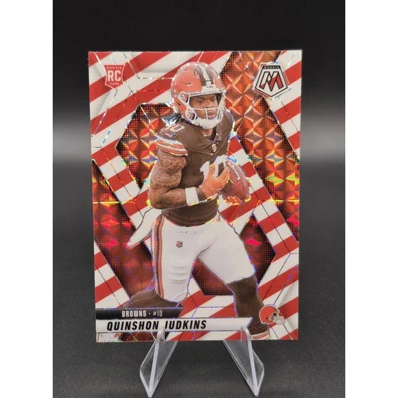 2025 Panini Mosaic Quinshon Judkins #365 Red & White Stripes (RC) Browns SP