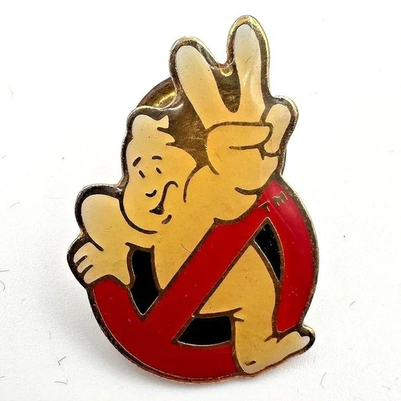Vintage 1989 Gold Tone Movie‎ Promo Taiwan Ghostbusters 2 Slimer Enamel Pin Y2K