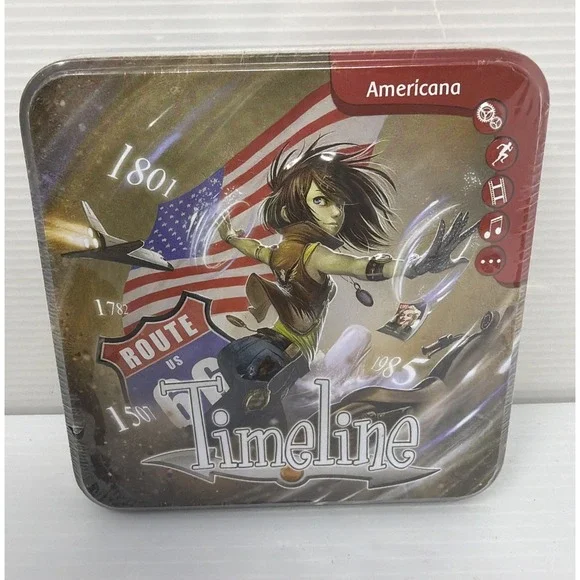 Timeline Americana Asmodee Card Trivia Game Tin SEALED FREE SHIPPING