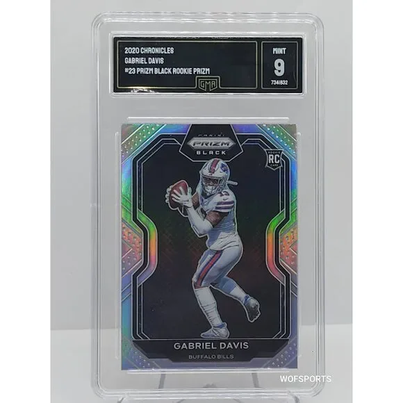 2020 Panini Chronicles Prizm Black Rookies Prizm Gabriel Davis #23 RC GMA 9 Mint
