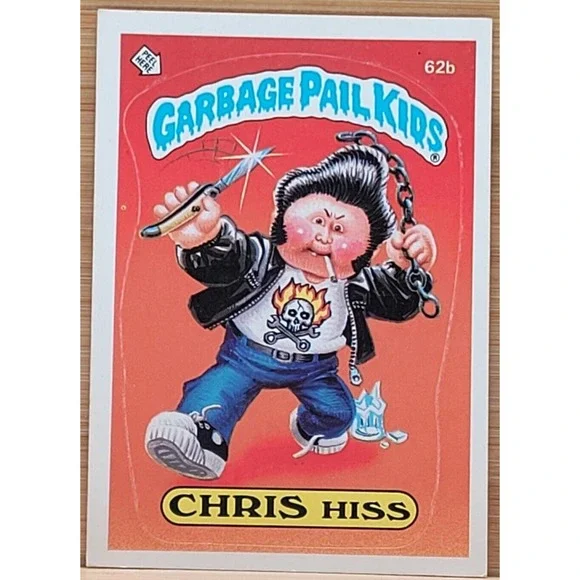 1985 TOPPS GARBAGE PAIL KIDS  CHRIS‎ HISS 62B WHITE CIRCLE ERROR CARD S3