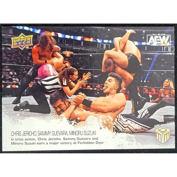 2022 UPPER DECK AEW MATCH DATED MOMENTS CHRIS‎ JERICHO SAMMY GUEVARA SUZUKI