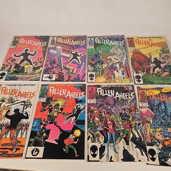 Marvel Fallen Angels Comic Lot #1-8 1987 Full Limited Series‎ X-Men Spinoff Book