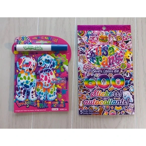 Lisa‎ Frank 5 sticker sheets pack and Imagine Ink Magic picture activity tablet