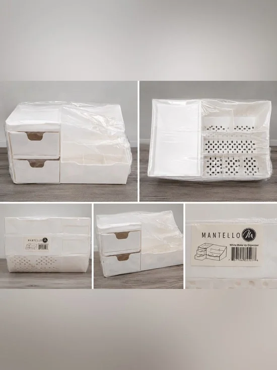 White Makeup Organizer with Drawers – New Sealed Vanity Storage