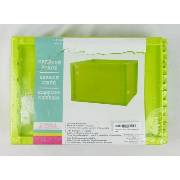 Cre8ted Space inno cube green standard size stockable storage cube office
