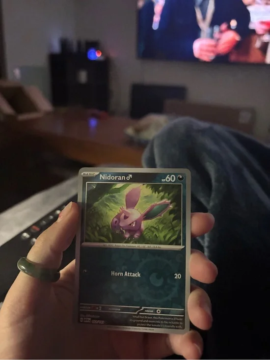 Pokemon Nidoran♂ Card - Purple & Green Artwork