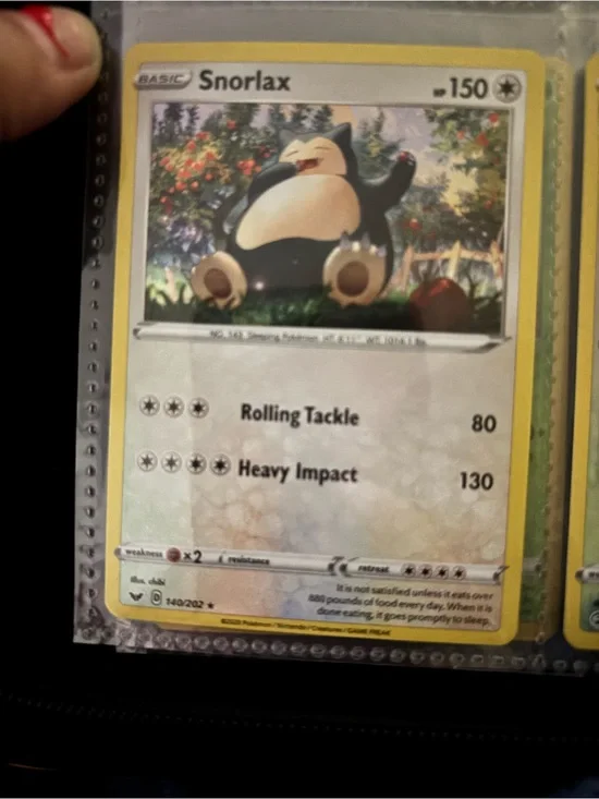 Pokemon Snorlax Trading Card Yellow Border